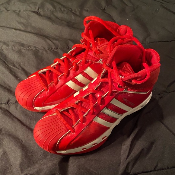 red adidas high tops